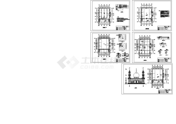 米泉市清真寺建筑设计CAD图纸-图一
