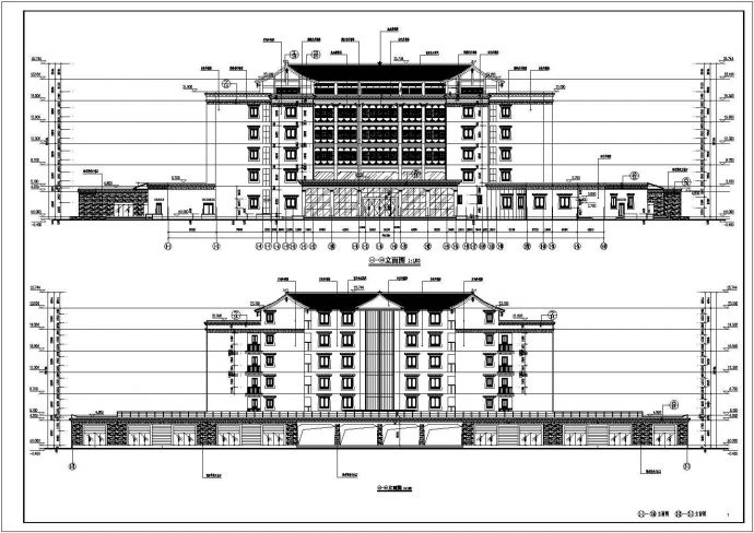 某少数民族6层酒店建筑设计施工图纸_图1