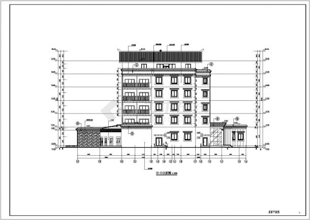 某少数民族6层酒店建筑设计施工图纸-图二