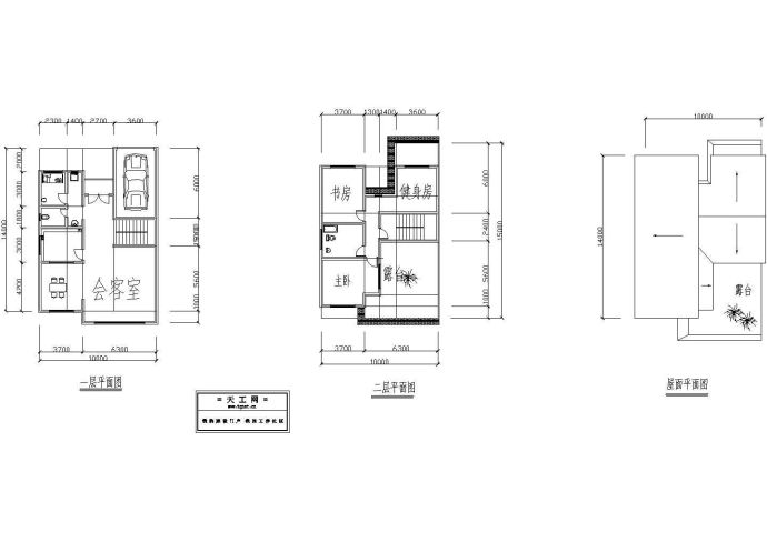 4套别墅住宅楼装修设计建筑施工cad图纸_图1