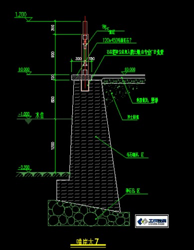 驳岸的施工图CAD_图1