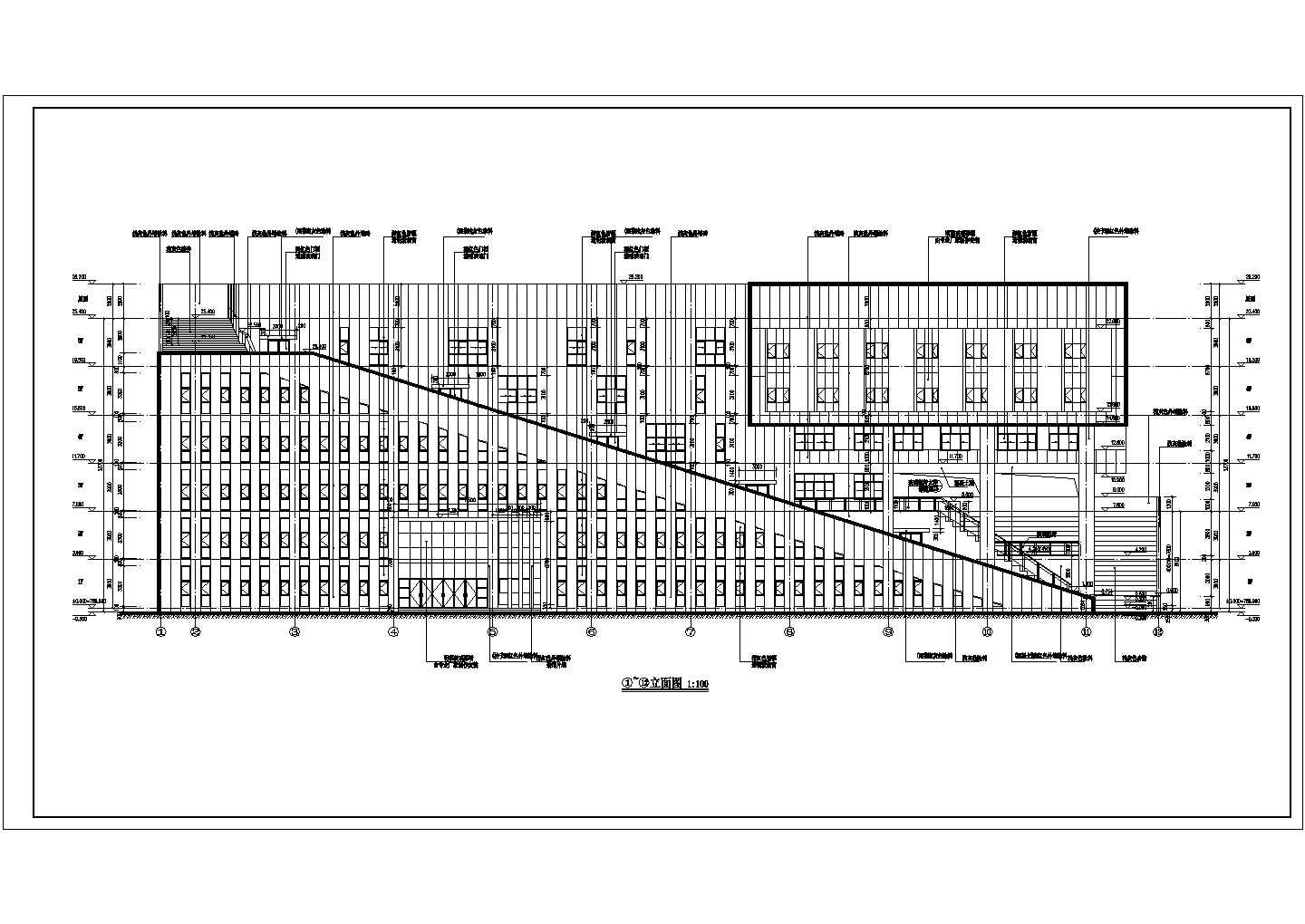 某地六层框架结构大学艺术系教学楼建筑施工图