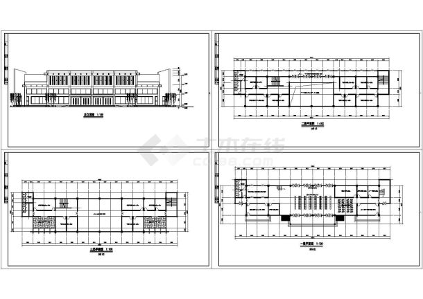 长54.6米 宽13.5米 3层1800平米汽车站建筑方案设计图-图一