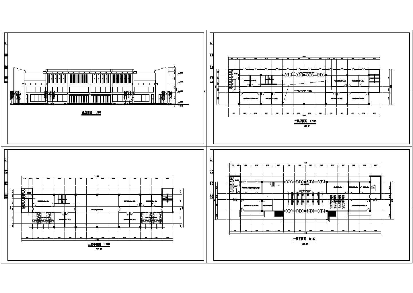 长54.6米 宽13.5米 3层1800平米汽车站建筑方案设计图