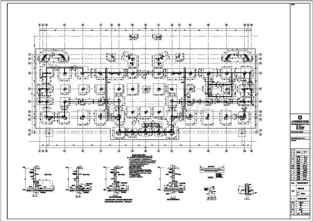 潍坊恒大小区框架剪力墙结构运动中心结构施工图-图一