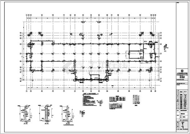 潍坊恒大小区框架剪力墙结构运动中心结构施工图-图二