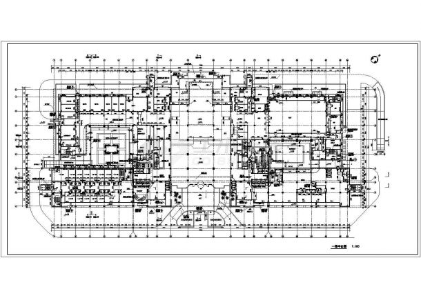 某地11层框剪结构酒店建筑专业方案平面图-图一