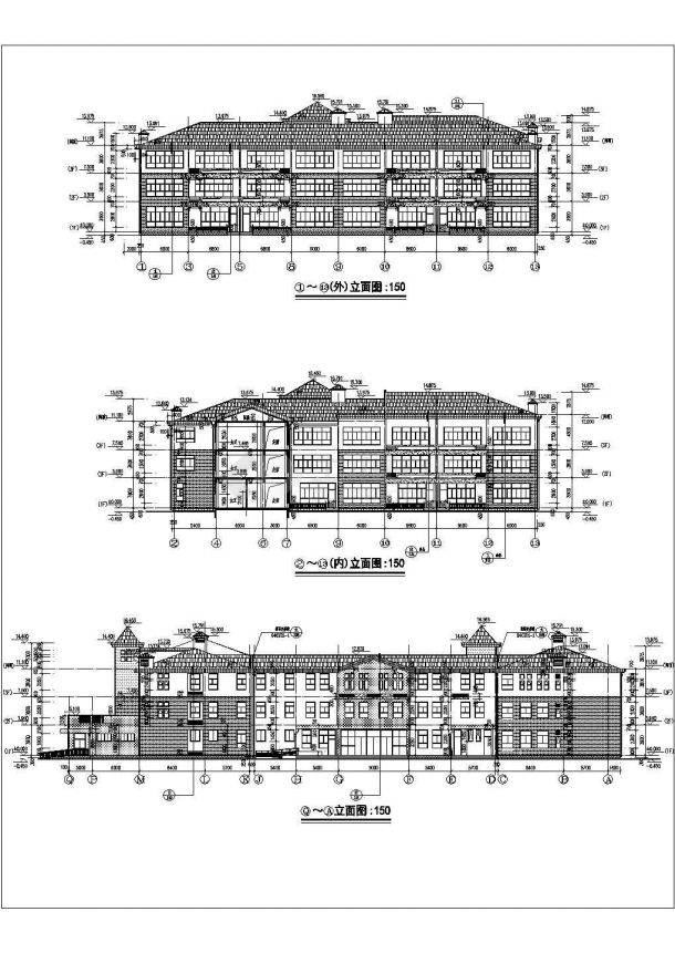上海某三层框架结构幼儿园建筑设计施工图-图一