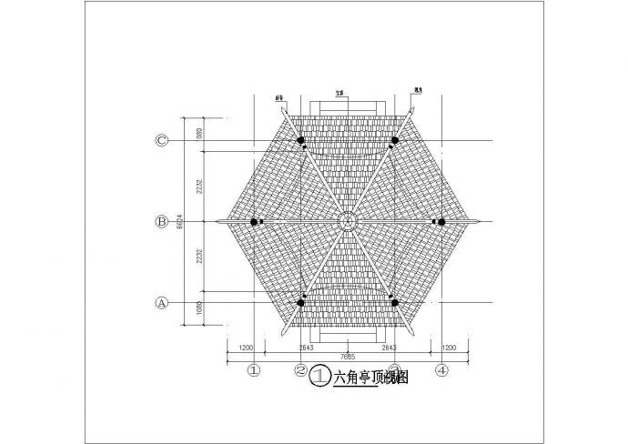 一比较详细实用的古建六角亭设计图纸_图1