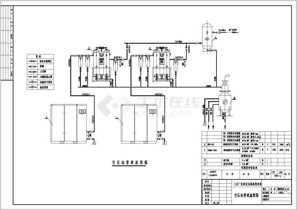风冷变频螺杆式空压机暖通设计图纸-图一