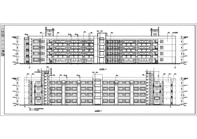 某学校四层框架结构教学楼建筑设计方案_图1