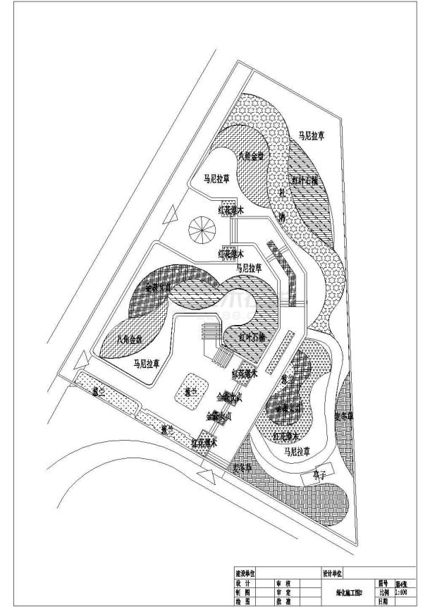 某地小型房地产小区小公园园林设计施工图