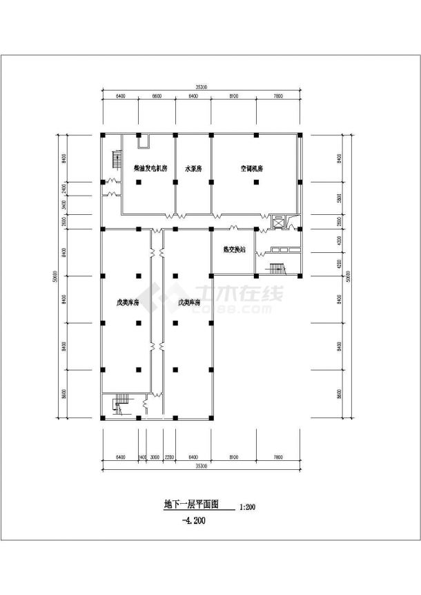 某地商场建筑设计方案图纸（共11张）-图一