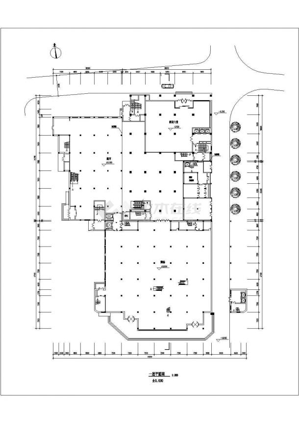 某地商场建筑设计方案图纸（共11张）-图二