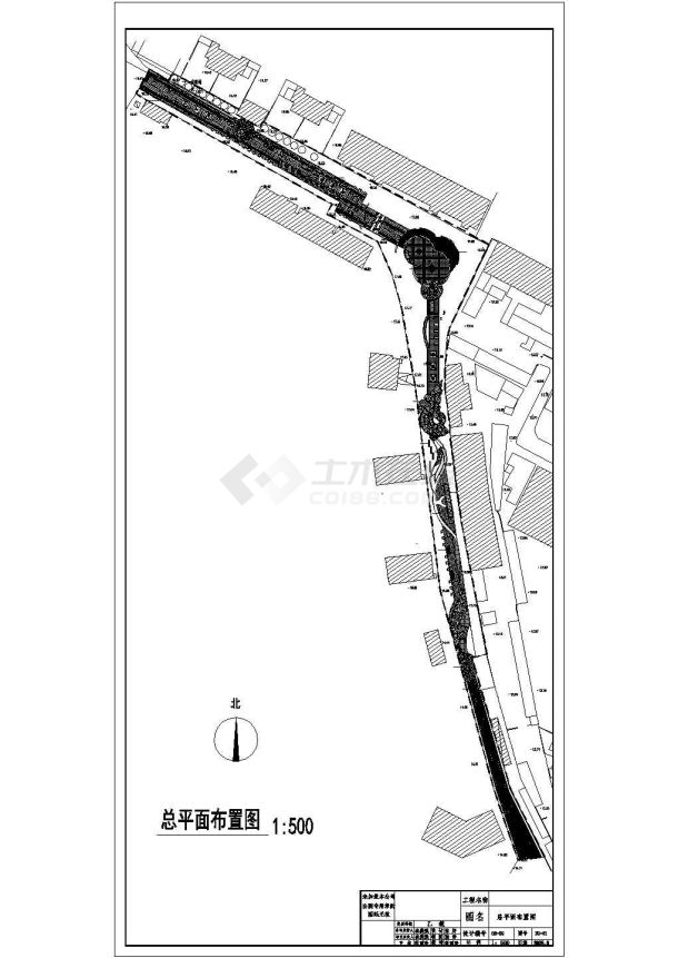 某地大型详细的社区公园园林施工图-图一