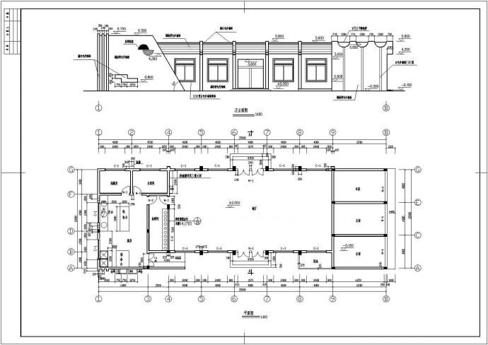 简单小型的食堂建筑设计图（共4张）_图1
