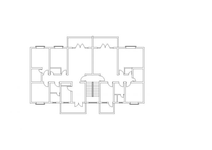 某小区住宅单元楼标准设计平面户型图_图1