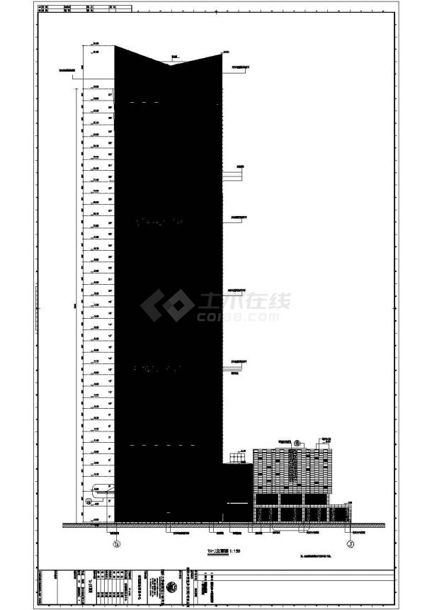 南昌国际贸易中心34层详细建筑施工图-图一
