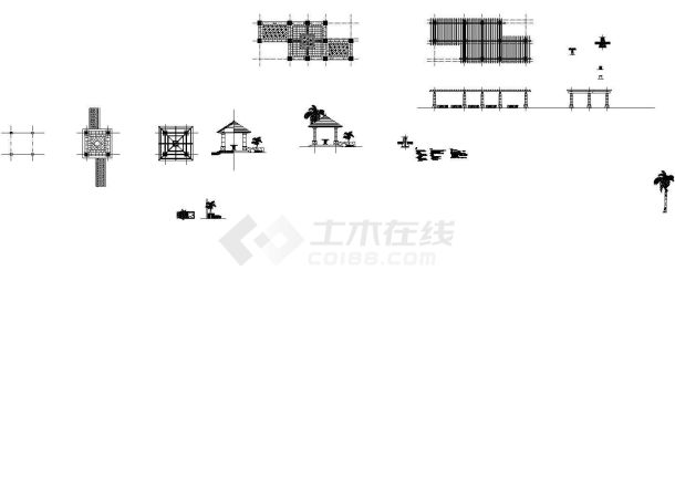 景观方亭花架及花箱详图-图一