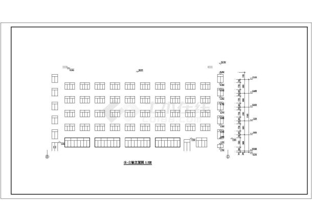 某学校五层框架结构宿舍楼建筑设计施工图-图二