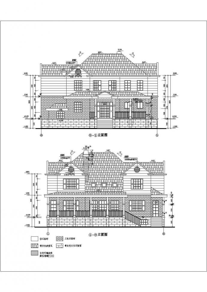 某地两层异形框架结构别墅建筑设计方案图纸_图1