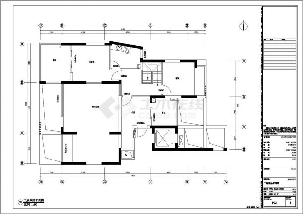 某地高层住宅楼复式家装室内设计图-图二