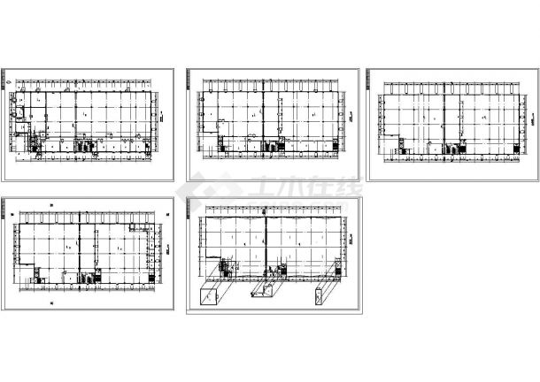 某工厂车间设计cad建筑平面图（标注详细）-图一