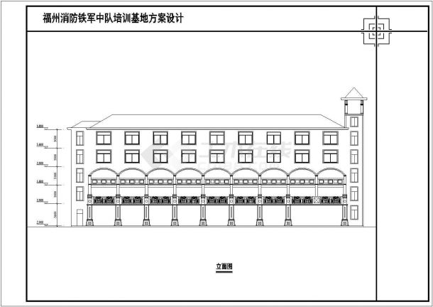 某地区五层框架结构招待所及食堂建筑设计方案图-图一