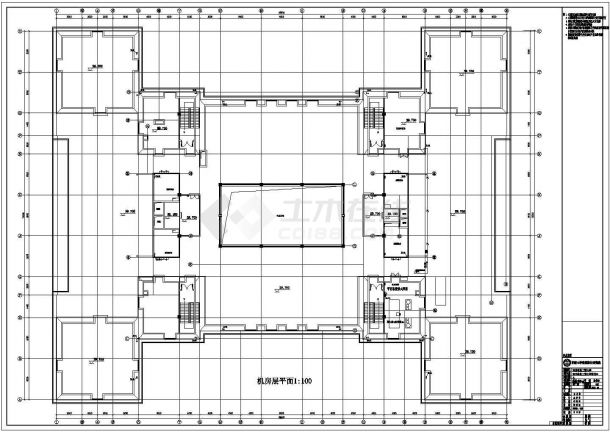 某地图书馆七层建筑给排水消防平面图-图二