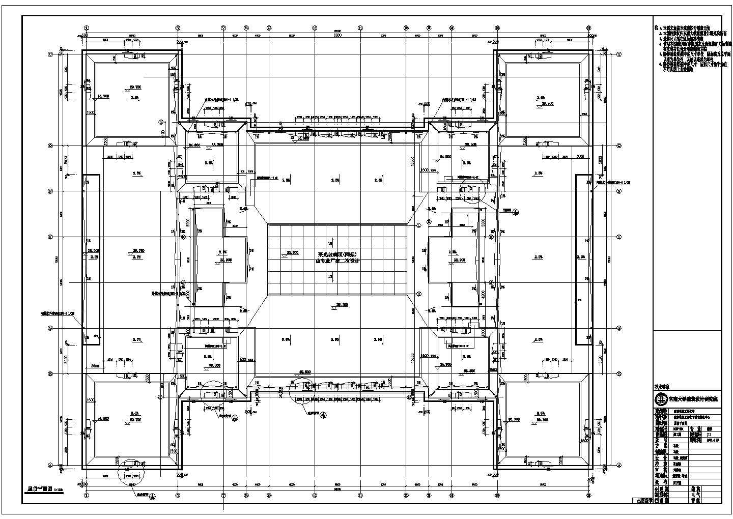 某地图书馆七层建筑给排水消防平面图