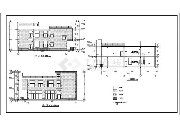 某地2层框架结构学校食堂建筑设计方案图-图二