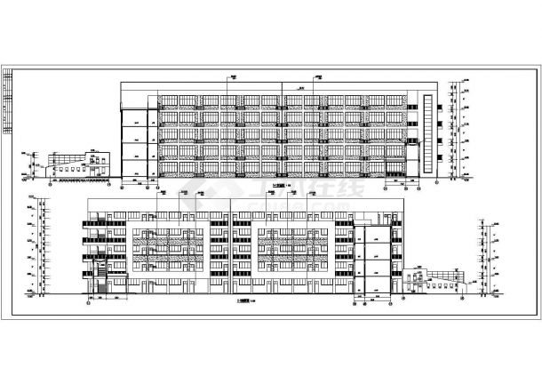 浙江某五层框架结构教学楼建筑设计方案图-图二