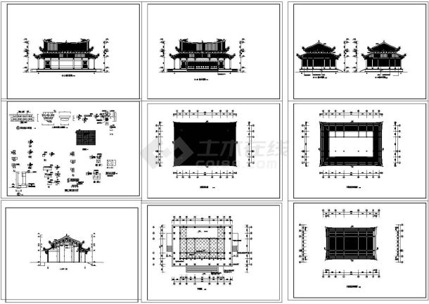 仿古建筑大殿建施图-图一