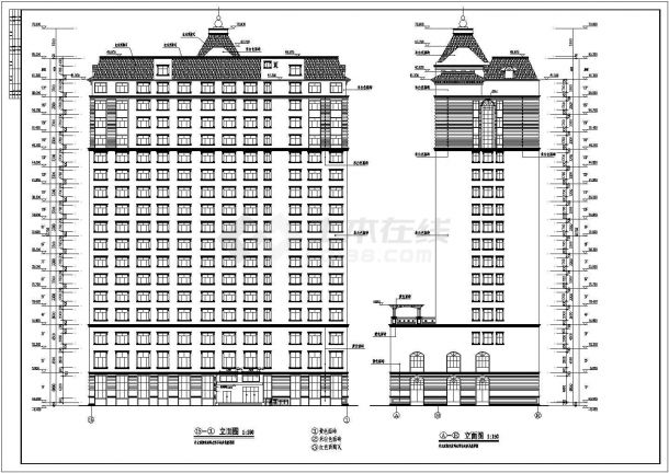某地17层简欧风格酒店建筑设计方案图-图二