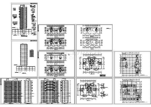 长37.8米宽12.9米16层2单元每单元2户住宅楼设计图-图一