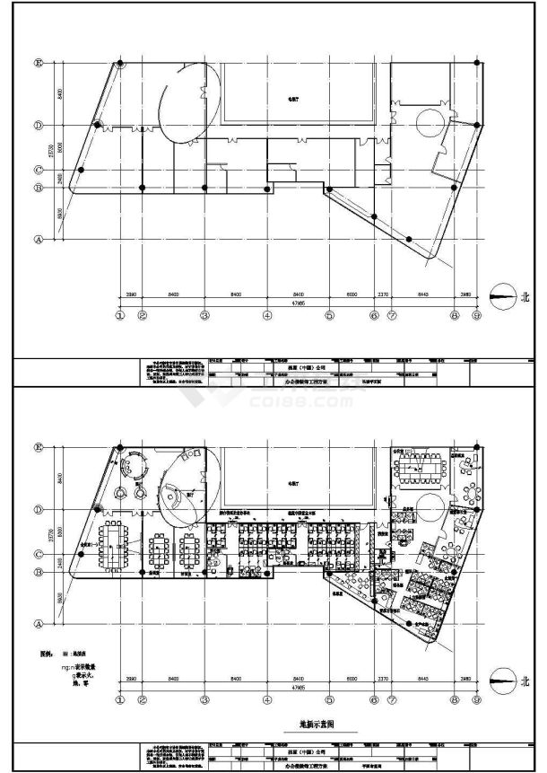 某办公室电气改造装饰工程图-图一