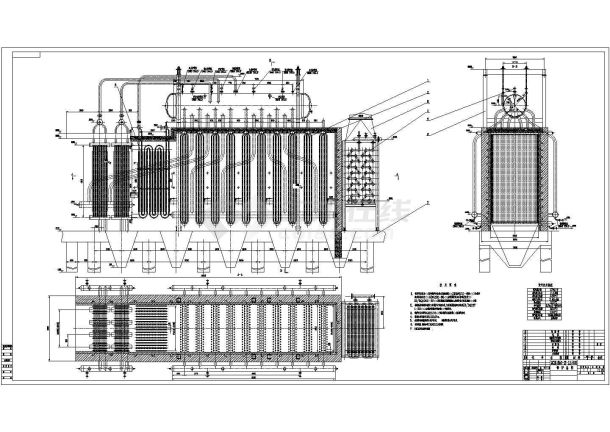 某水泥窑余热锅炉设计cad全套施工图纸（大院设计）-图一