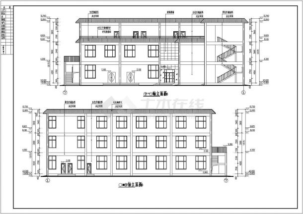 某小区地上三层框架结构办公楼建筑设计方案-图二