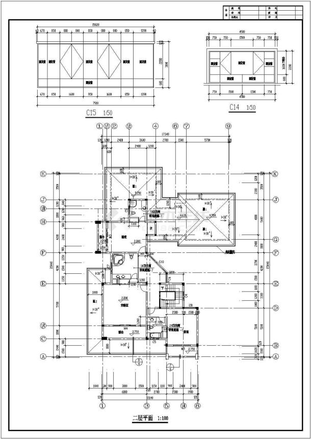 某地生态园别墅建筑施工图（共7张）-图二