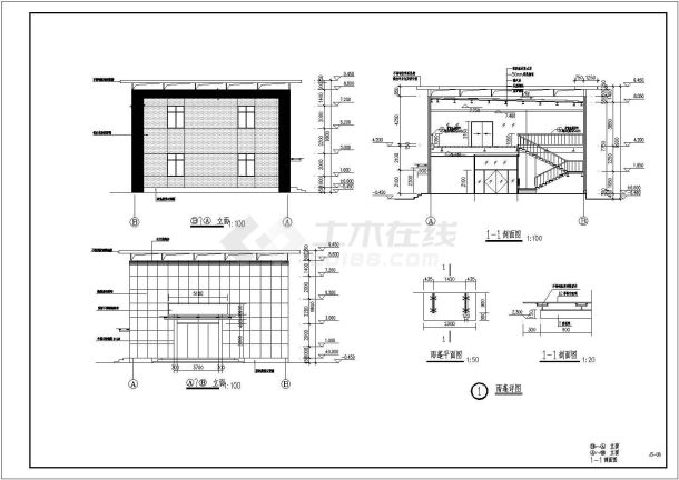 某二层钢结构办公楼建筑结构全套施工图-图二