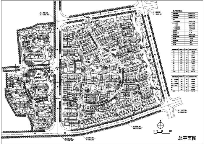 某公司自主设计高档住宅区总平面规划说明图_图1