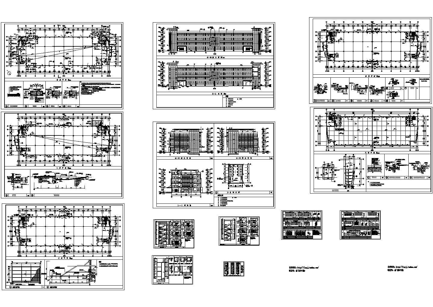 4层中标厂建筑施工CAD设计图【平立剖 楼梯 门窗 节点墙身大样详图】