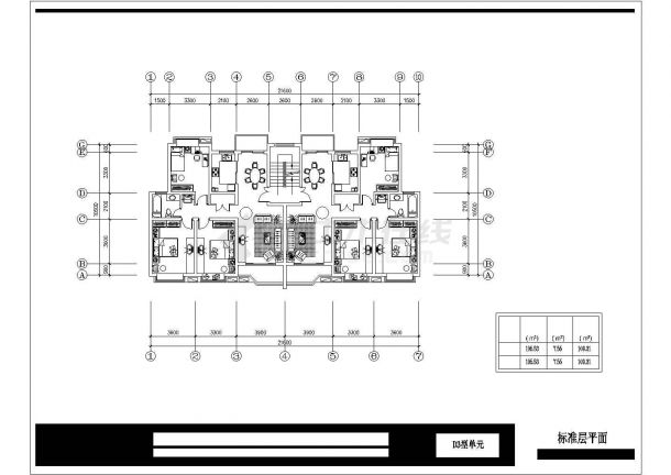 某小区比较详细的住宅小区户型平面建筑施工图-图一