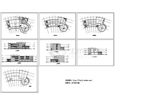 某地区3层KTV综合楼建筑方案设计CAD图，共7张-图一