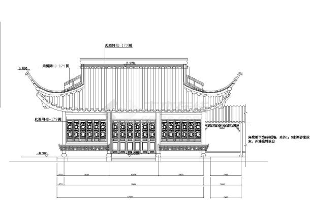 比较齐全的亭子建筑施工图（全套）-图二