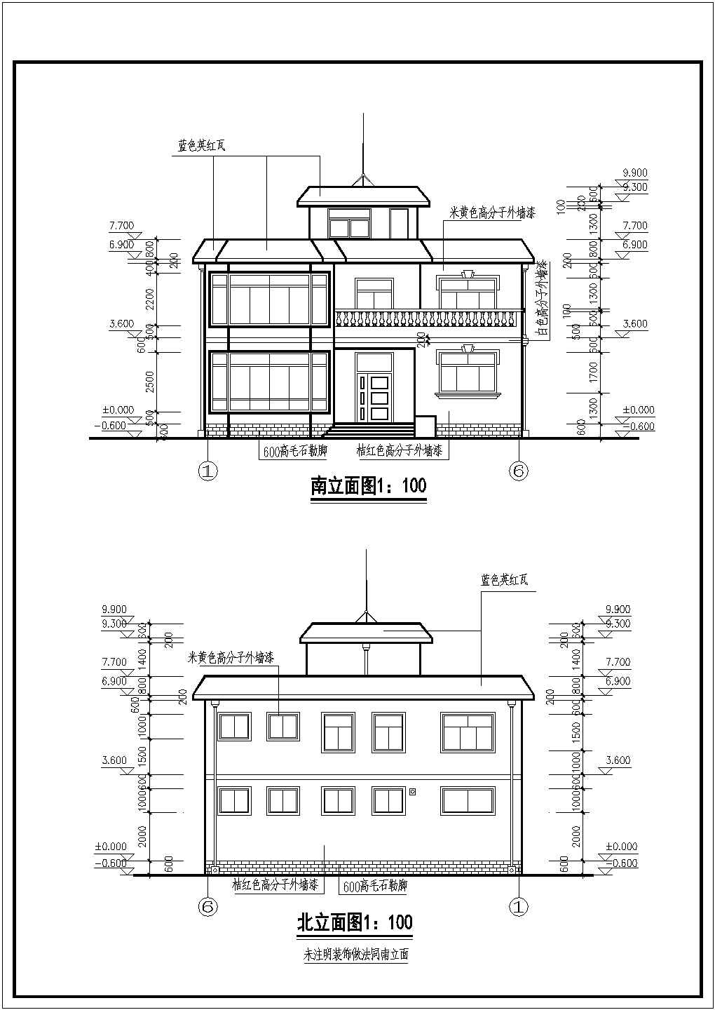 小型住宅建筑施工图纸（标注详细）