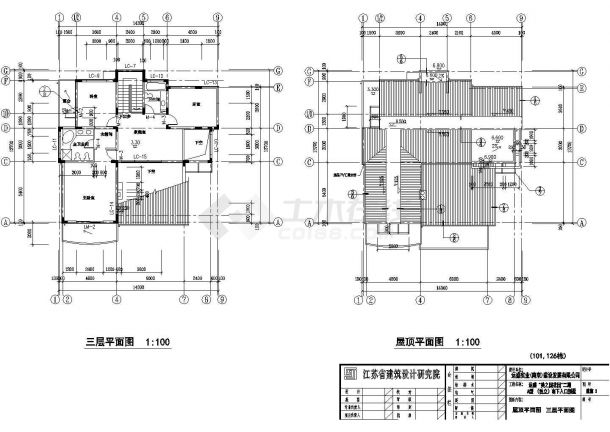 比较简单精美的坡屋顶别墅建筑施工图-图二