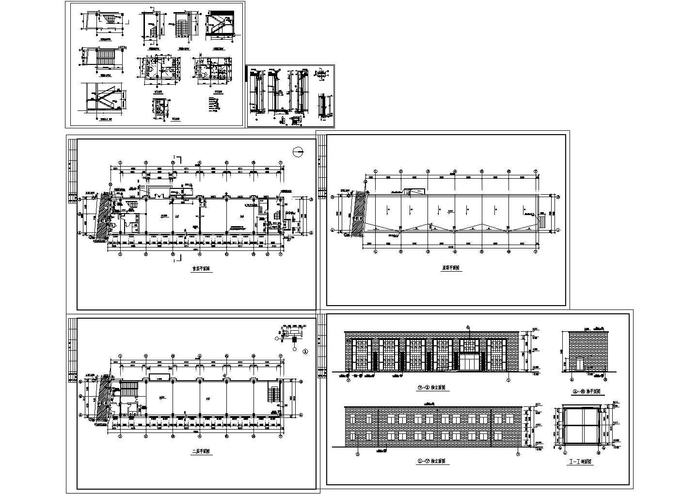 2层简单的小餐饮店建筑施工图（长41.16米 宽9米）
