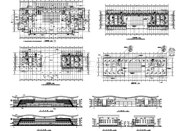 3层汽车站建筑设计CAD施工图-图一