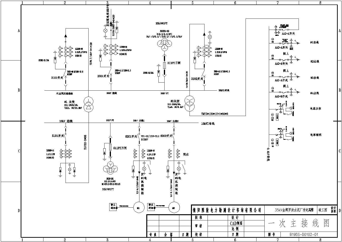 某地区的水泥厂35KV变电站电气设计全套图纸